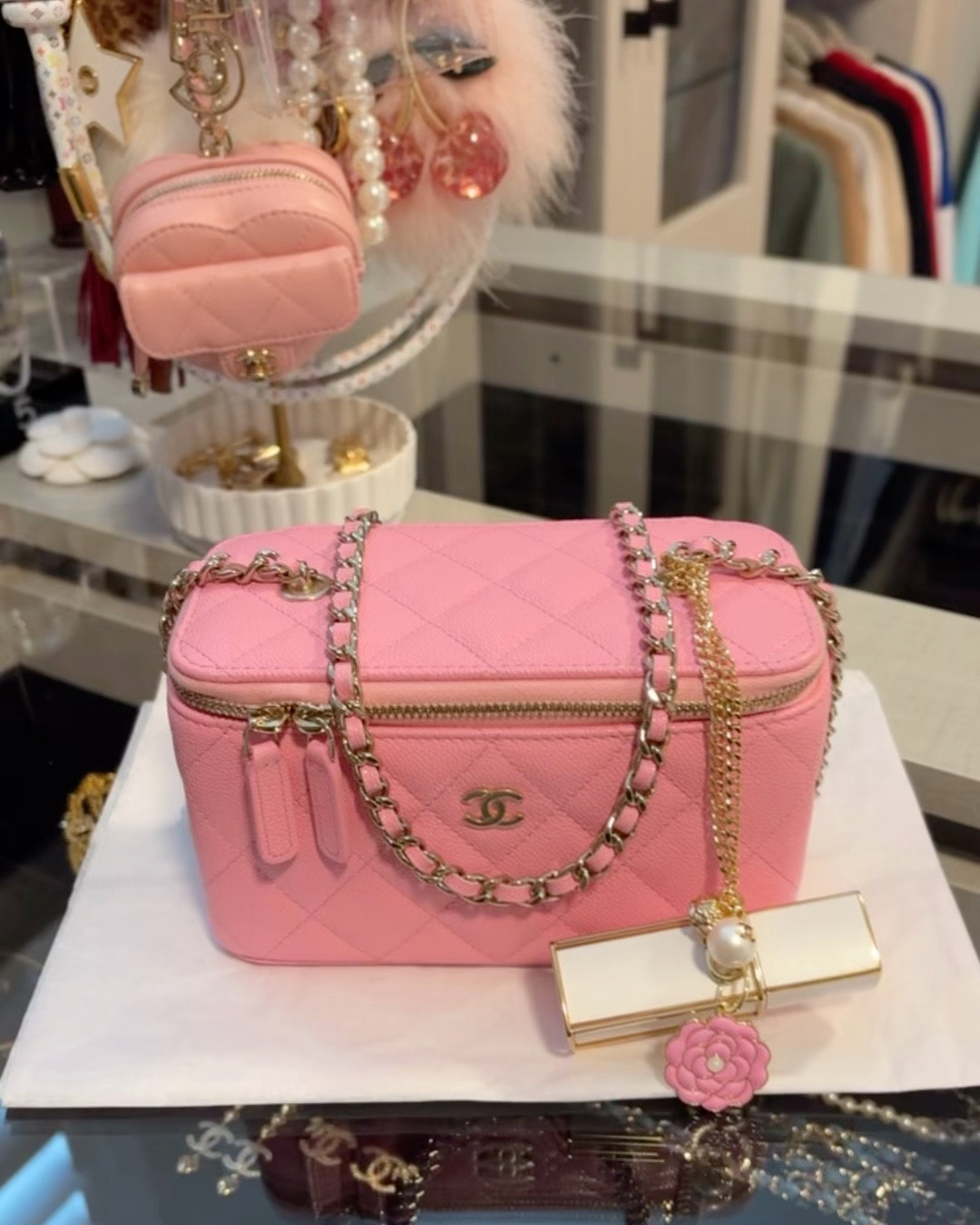 Using the Chanel Coco Mademoiselle twist and spray fragrance as a bag charm on different bags! 

#LTKBeauty #LTKSeasonal #LTKTravel