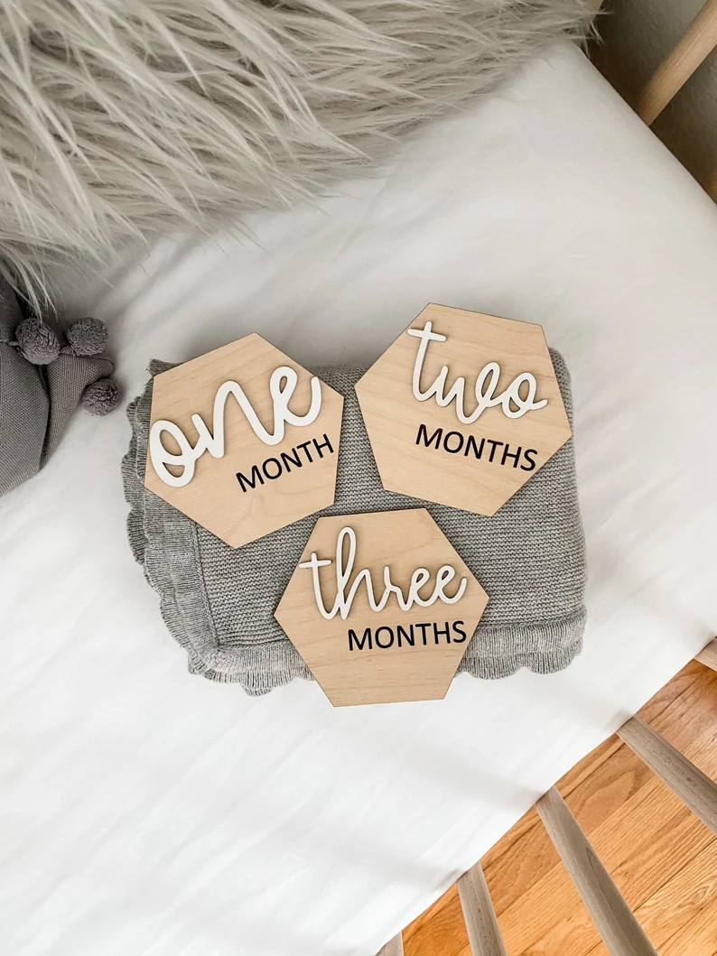 Wooden Monthly Milestone Markers Monthly Photo Prop for Baby | Etsy | Etsy (US)