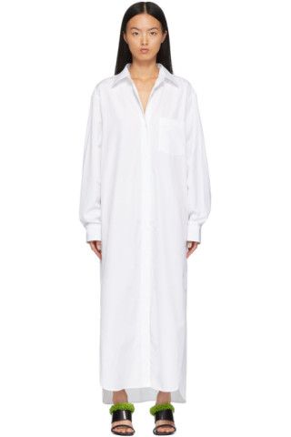 White Poplin Shirt Dress | SSENSE