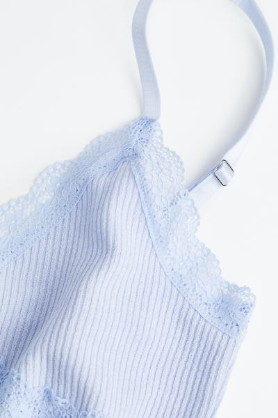Lace-trimmed Ribbed Top | H&M (US + CA)