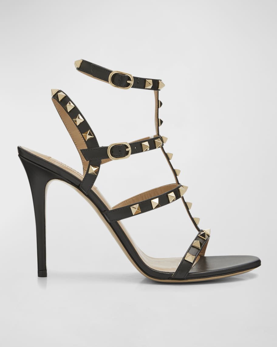 Valentino Garavani Rockstud 105mm Caged Leather High-Heel Sandals | Neiman Marcus