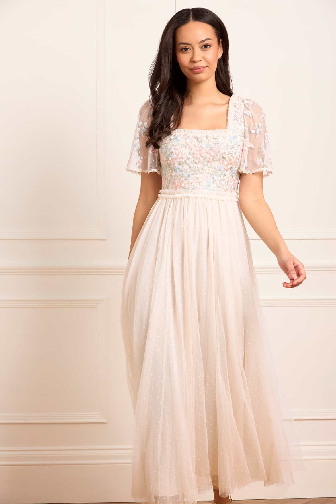 Versailles Ditsy Bodice Ankle Gown | Needle & Thread