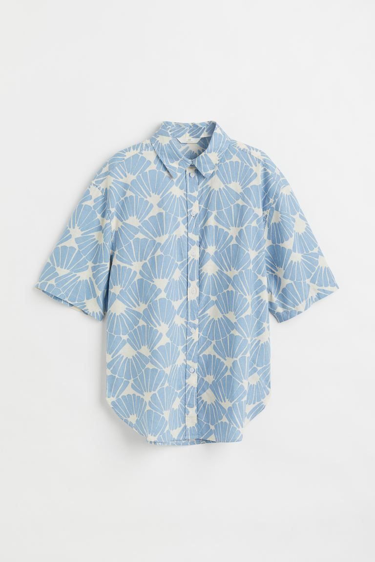 Short-sleeved linen-blend shirt | H&M (UK, MY, IN, SG, PH, TW, HK)