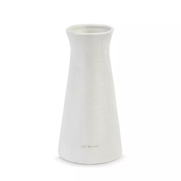 DEMDACO Linen Texture Just Because Vase White | Target