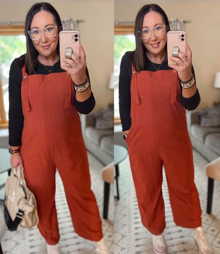 Amazon jumpsuit made of the comfiest linen material. Sized up to an xl!  XXl ribbed tee. Runs super small. Shoes fit tts  

#LTKunder50 #LTKcurves #LTKstyletip