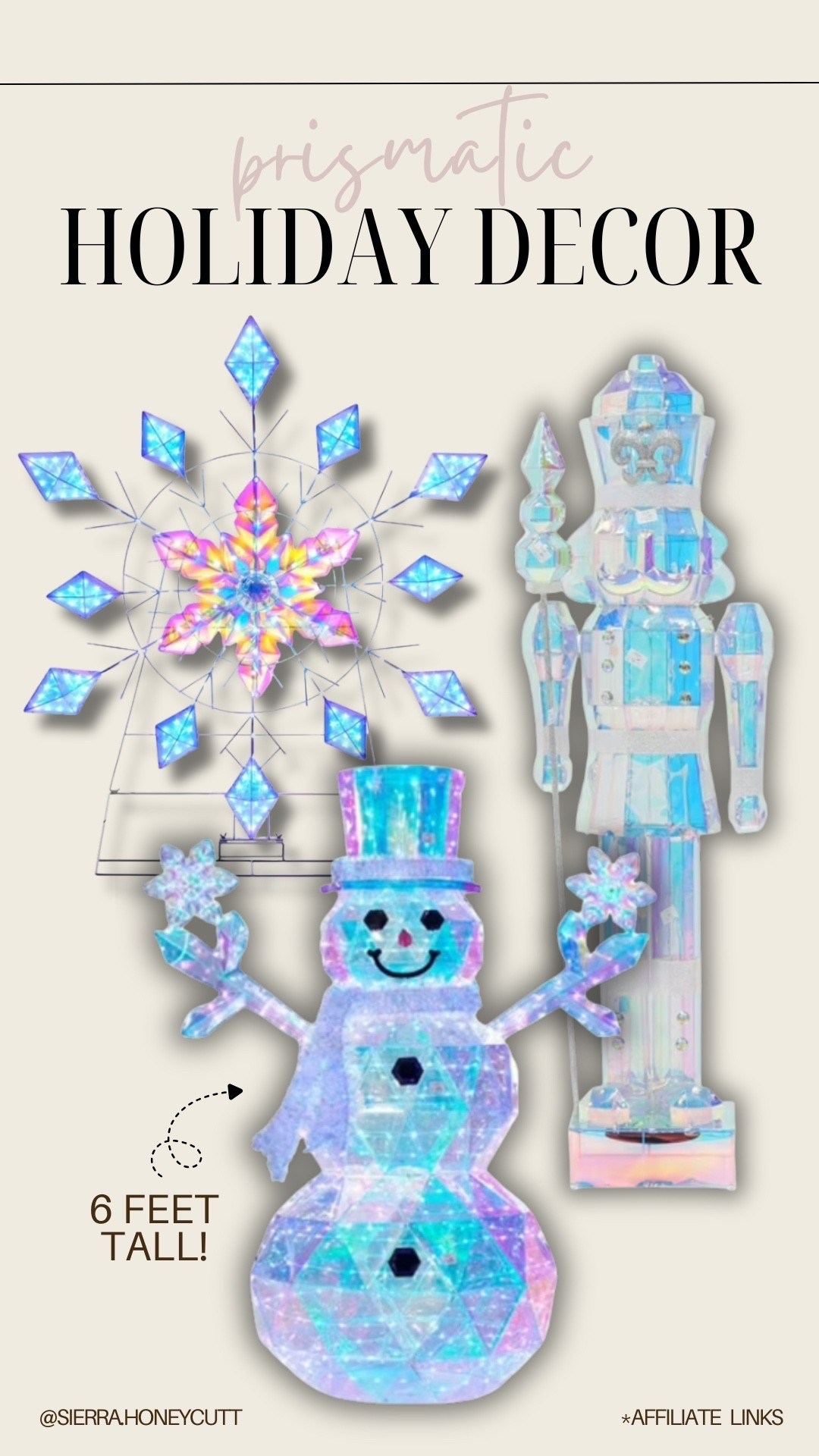 Prismatic holiday decorations for outside! These are so pretty during the day, and so sparkly and fun at night with their lights on.

Seasonal home outdoor decorations, holidays, winter Christmas

#LTKHome #LTKHoliday #LTKSeasonal