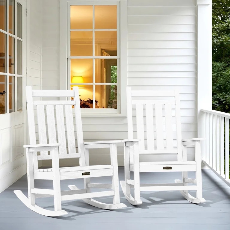 Visit the SERWALL Store(4.5)|1,084 SERWALL Oversized Outdoor Rocking Chair Set of 2, All-Weather ... | Walmart (US)
