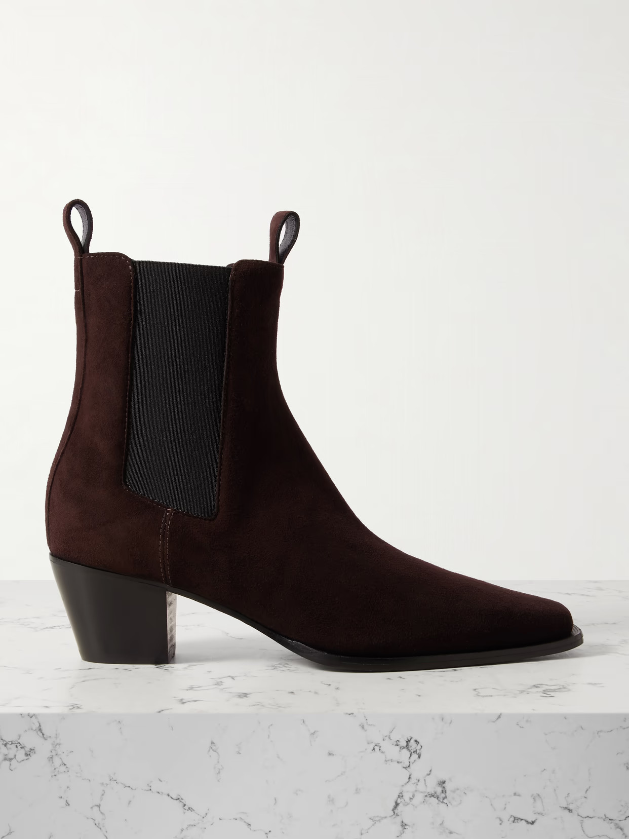 TOTEME - The City Suede Chelsea Boots - Brown | NET-A-PORTER (US)