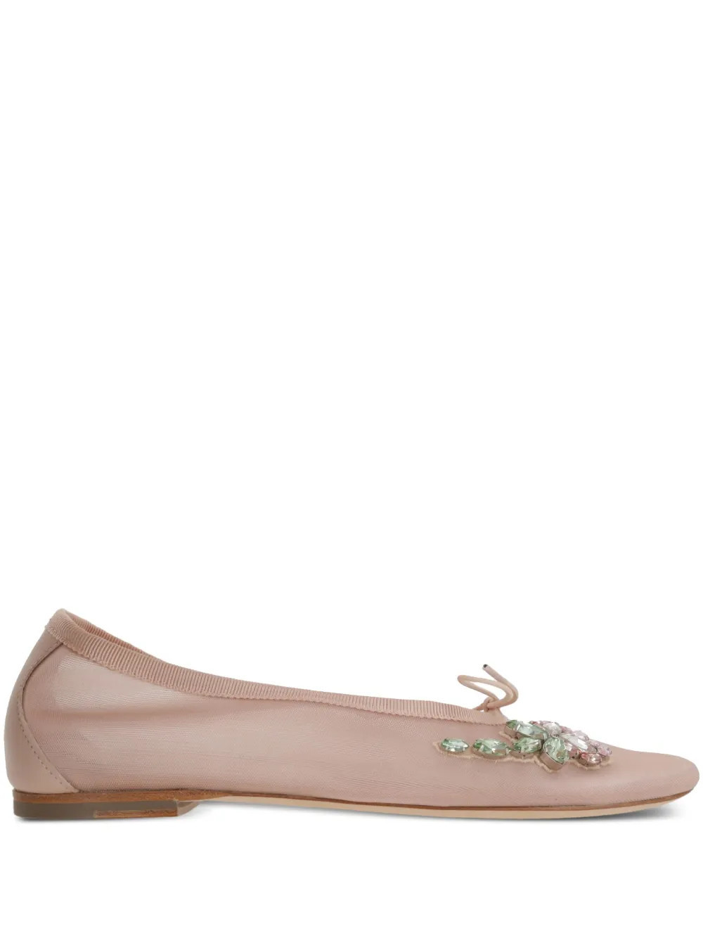 Simone Rocha rhinestone-appliqué mesh ballet flats - Neutrals | Farfetch Global