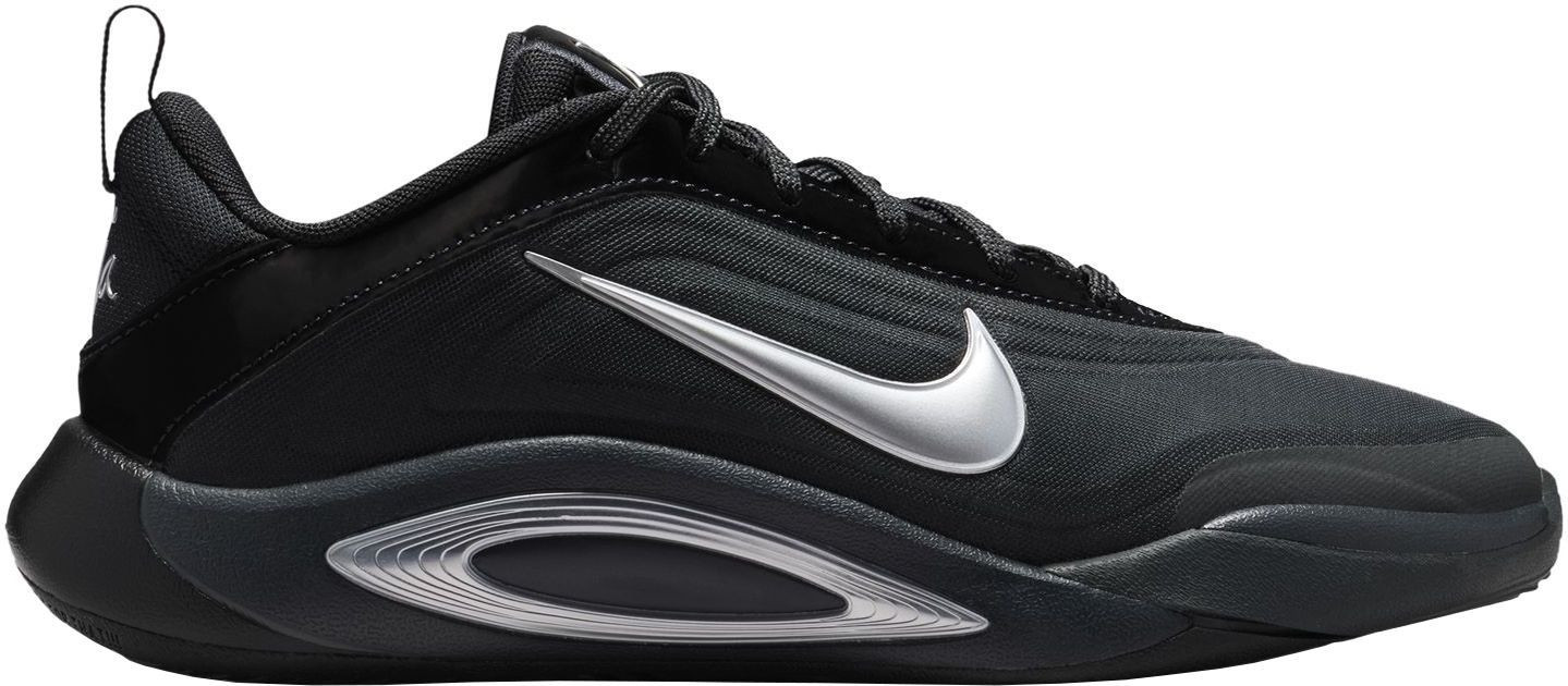 Nike Kids' Grade School A'One Basketball Shoes, Size 1, Black/Silver/Grey | DICK'S Sporting Goods
