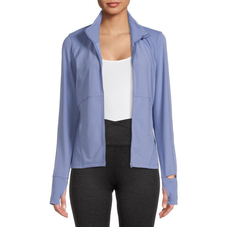 Avia Women's Active Full Zip Long Sleeve Jacket with Thumbholes and Sport Watch Opening | Walmart (US)