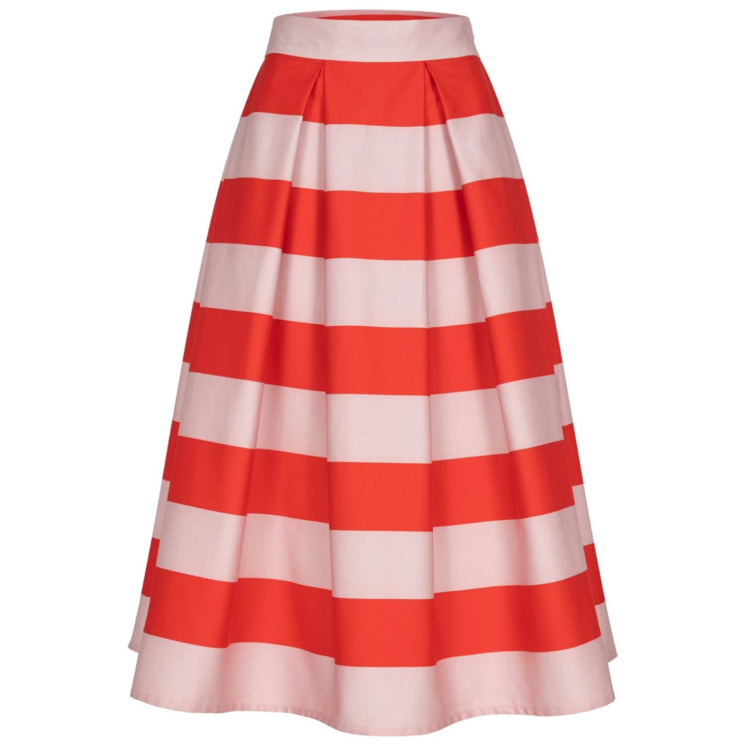 Midi Skirt With Red And Pink Stripes | Wolf & Badger