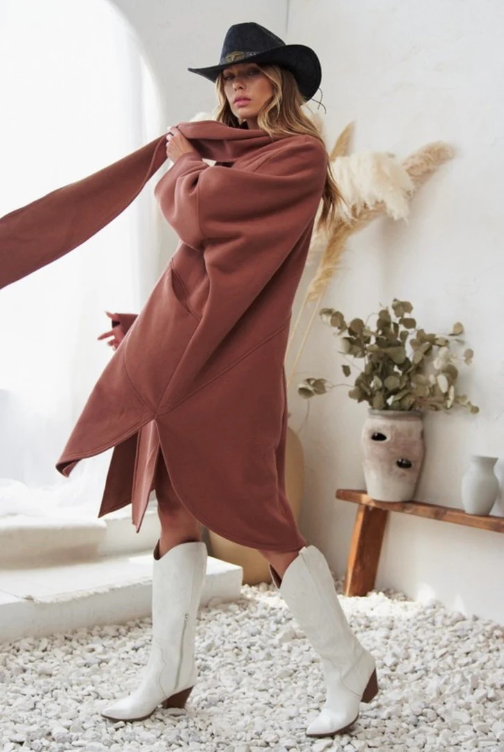 Oversized Knit Cardigan with Scarf Detail | Sierra Deene