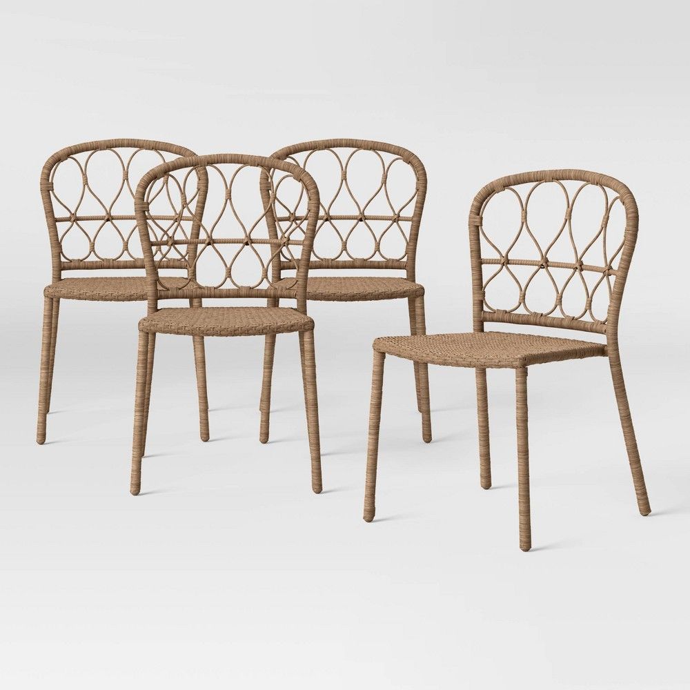 Britanna 4pk Wicker Rattan Stack Chairs - Opalhouse | Target