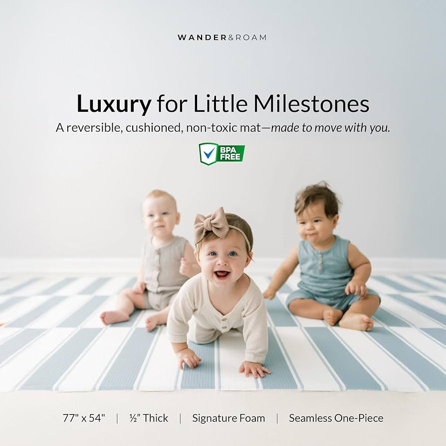 Wander & Roam Premium Reversible Baby Play Mat - Soft Foam Tummy Time Mat for Infant, Toddler & P... | Amazon (US)