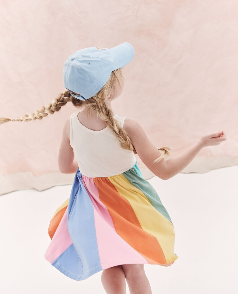 Sleeveless Rainbow Paneled Skater Dress with Pockets | Hanna Andersson