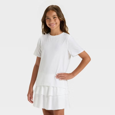 Girls' Short Sleeve Gym T-Shirt - All In Motion™ White S | Target