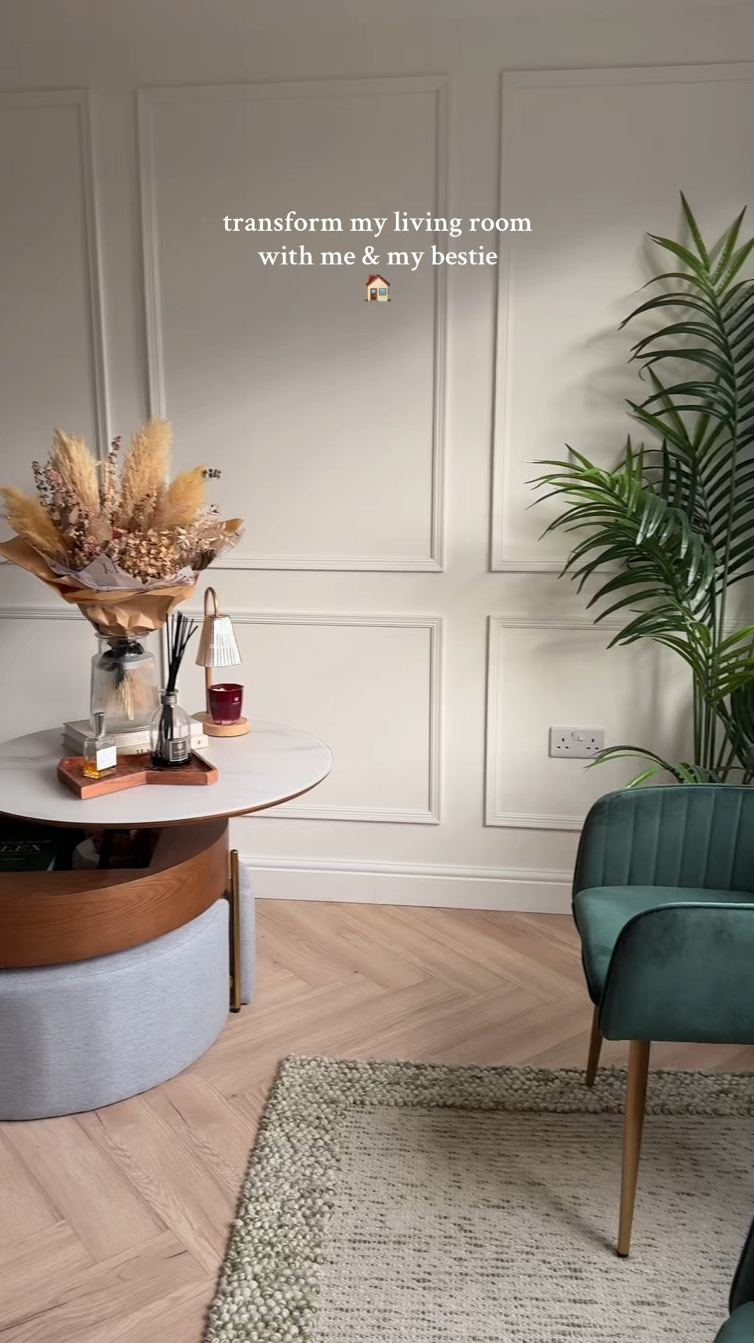 Finally gave my room the refresh it needed! Started with a vision board, with help from @homewithmara_  who found the perfect pieces from different retailers to bring it all together. 

Loved how much variety @dunelmuk offer—it made choosing so easy! The mirror was such a steal, and the armchair adds the perfect cozy vibe. Plus, everything stayed within budget thanks to some amazing finds from @dunelmuk and @nextofficial ! 

I’ve been loving @ritualscosmetics Alchemy—it adds such a warm, inviting fragrance that instantly makes the space feel cozy and elevated. The perfect finishing touch to a newly styled room ✨

- sofa @barkerandstonehouse 
- cosy chair & brown footstool @dunelmuk (PR)
- mirror, blanket/throws vase on table, twigs in tall vase, brown linen cushion @dunelmuk 
- rug @benuta.co.uk 
- table lamp and big lamp @nextofficial 
- brown boucle cushion @nextofficial 
- tall vase & patterned cushions @hm @hmhome 
- coffee table @homarycom (PR)
- coffee table book @amazonuk 
- @ritualscosmetics alchemy collection (PR @tracepublicity)

#RoomGlowUp #HomeStyle #DunelmFinds #NextHome #livingroomtransformation #hometransformation #homeinterior

#LTKhome