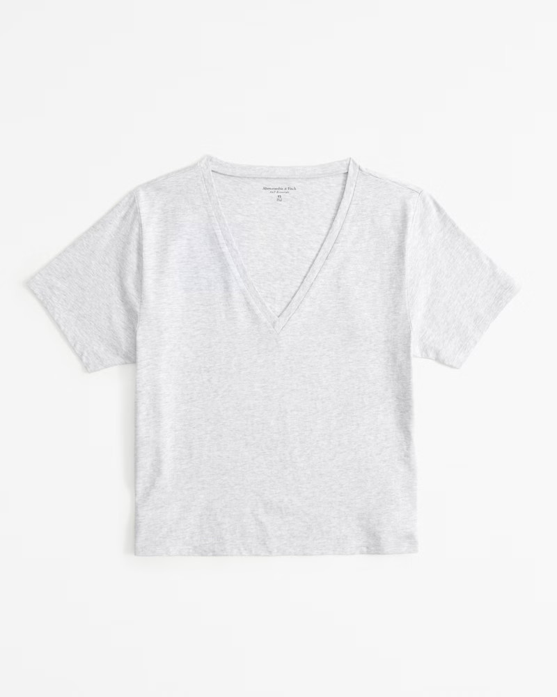 Premium Polished V-Neck Relaxed Tee | Abercrombie & Fitch (US)