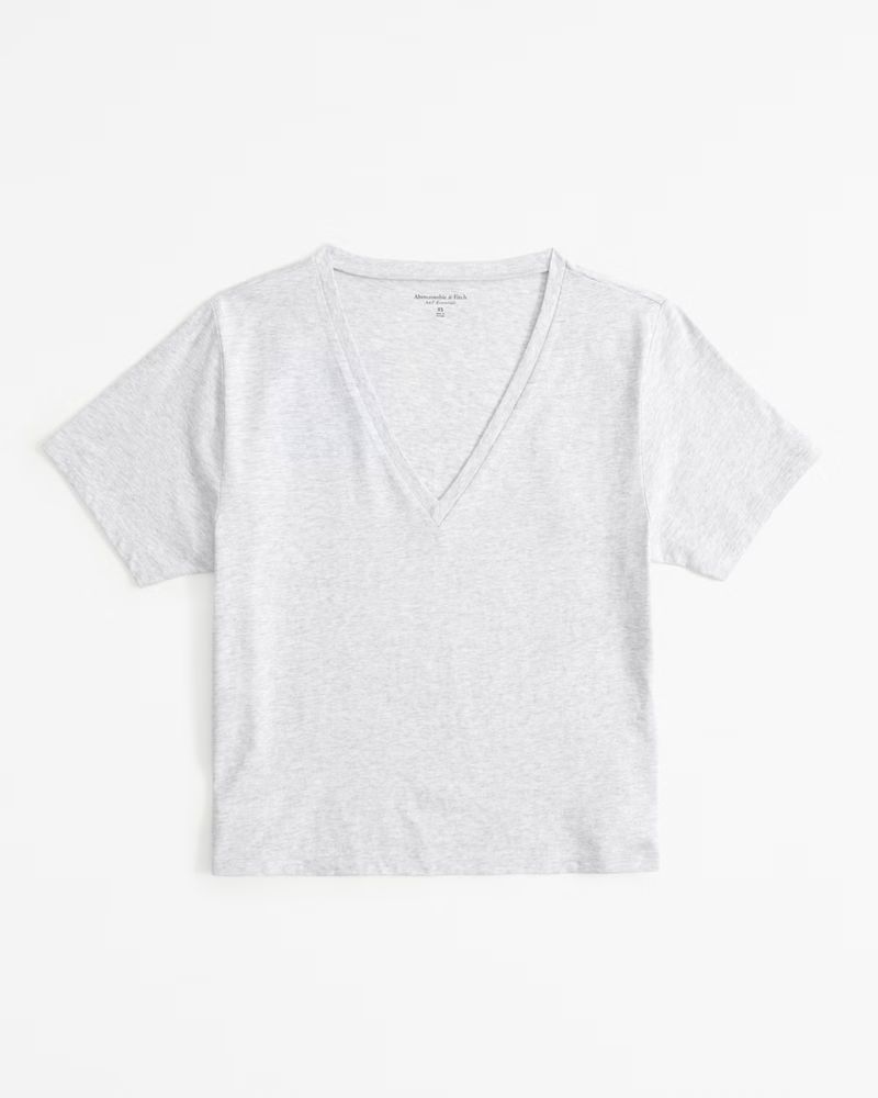 Premium Polished V-Neck Skimming Tee | Abercrombie & Fitch (US)