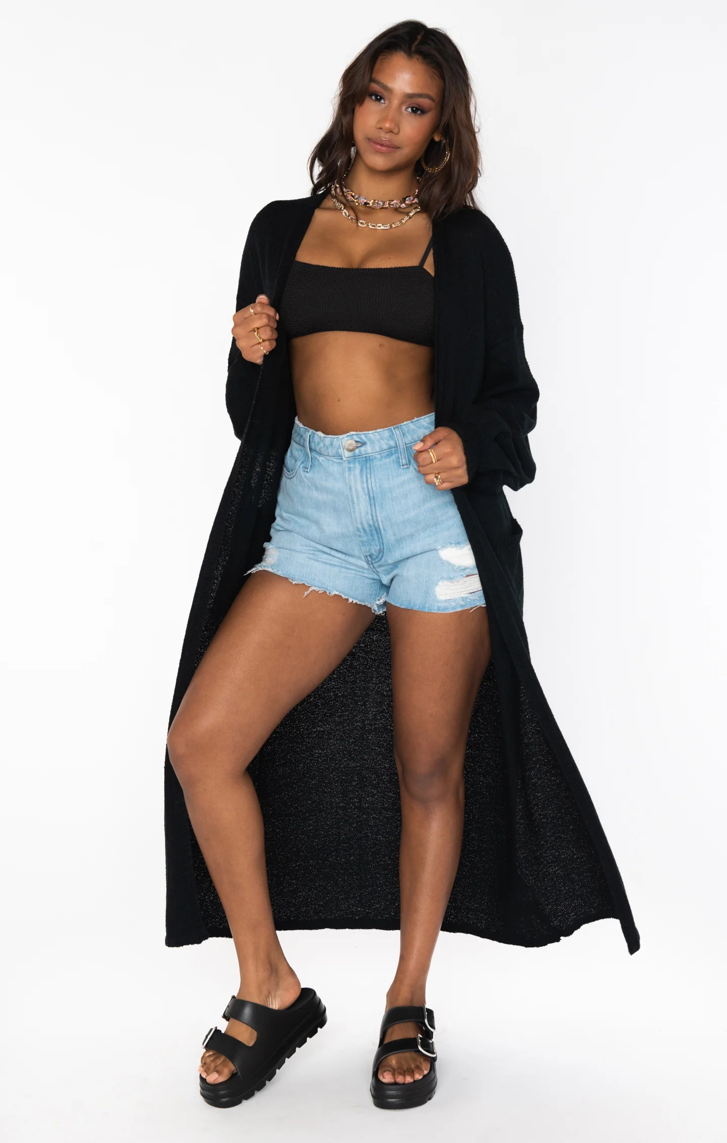 Sunset Long Cardi ~ Black Knit | Show Me Your Mumu