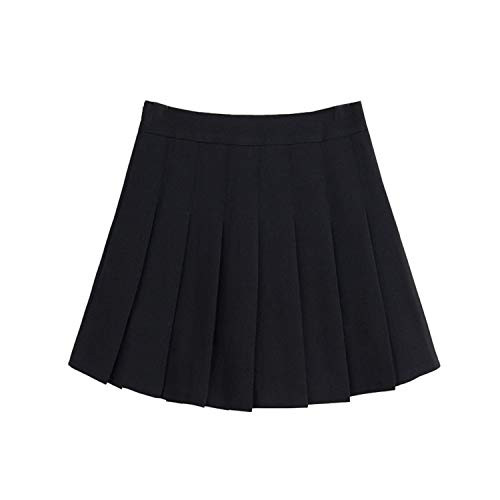 ZHANCHTONG Women's High Waist A-Line Pleated Mini Skirt Short Tennis Skirt (Black,M) | Amazon (US)