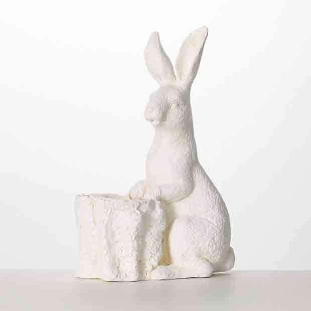 Rustic Rabbit Faux Cement Planter | Antique Farm House