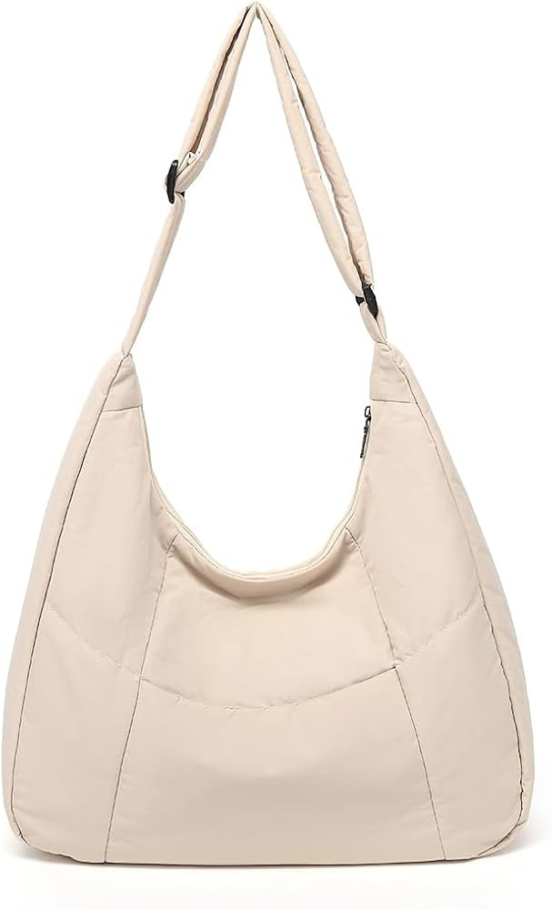 Hobo Crossbody Bags for Women, Puffer Tote Bag Quilted Shoulder Bag, Casual Puffer Purse for Trav... | Amazon (US)