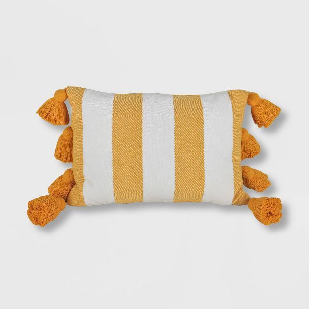 Chenille Striped Lumbar Throw Pillow Yellow - Opalhouse&#8482; | Target