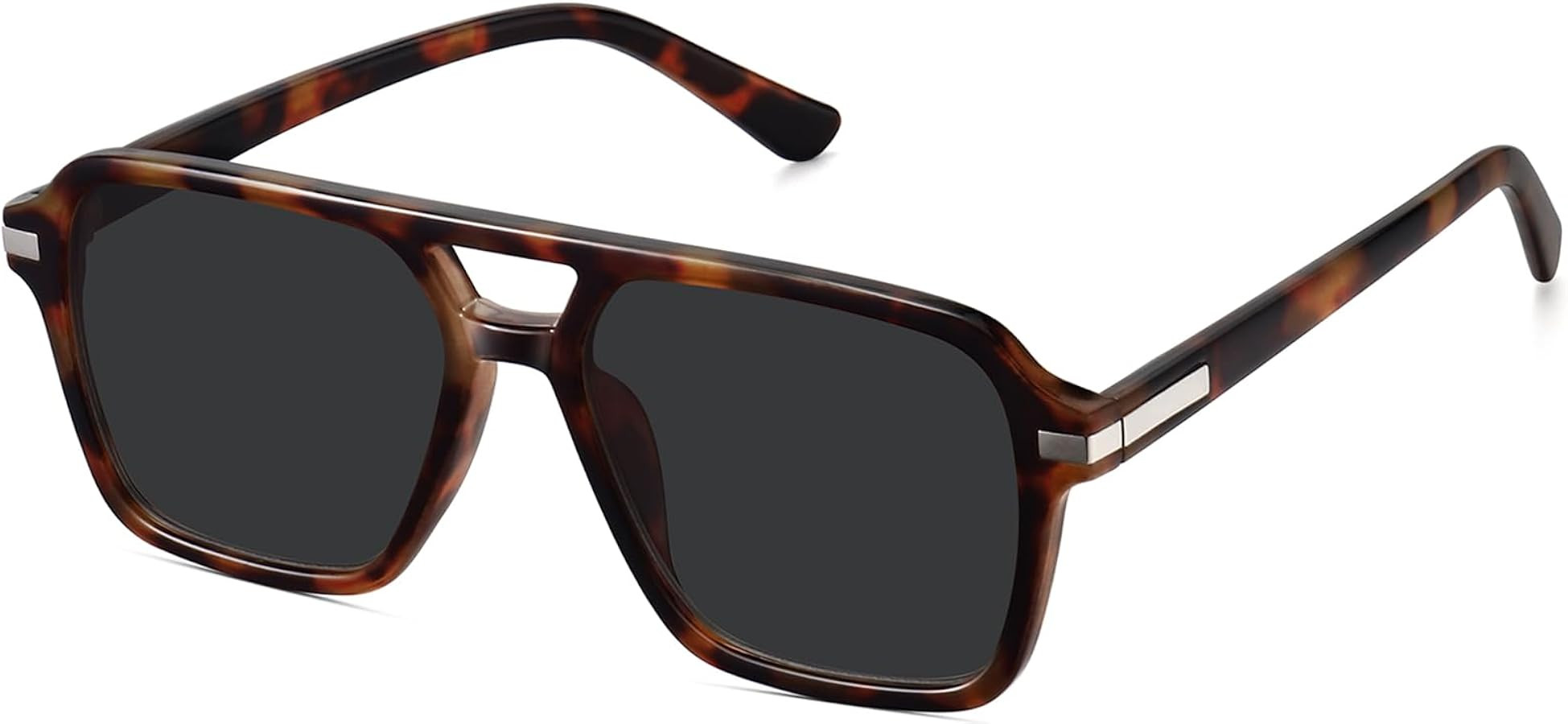 Retro Aviator Sunglasses for Women Men Trendy Classic Square 70s 80s 90s Vintage Shades Double Br... | Amazon (US)