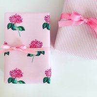Wrapping Paper Pink Hydrangea Deux Fois {Gift Wrap, Birthday, Holiday, Christmas} | Etsy (US)