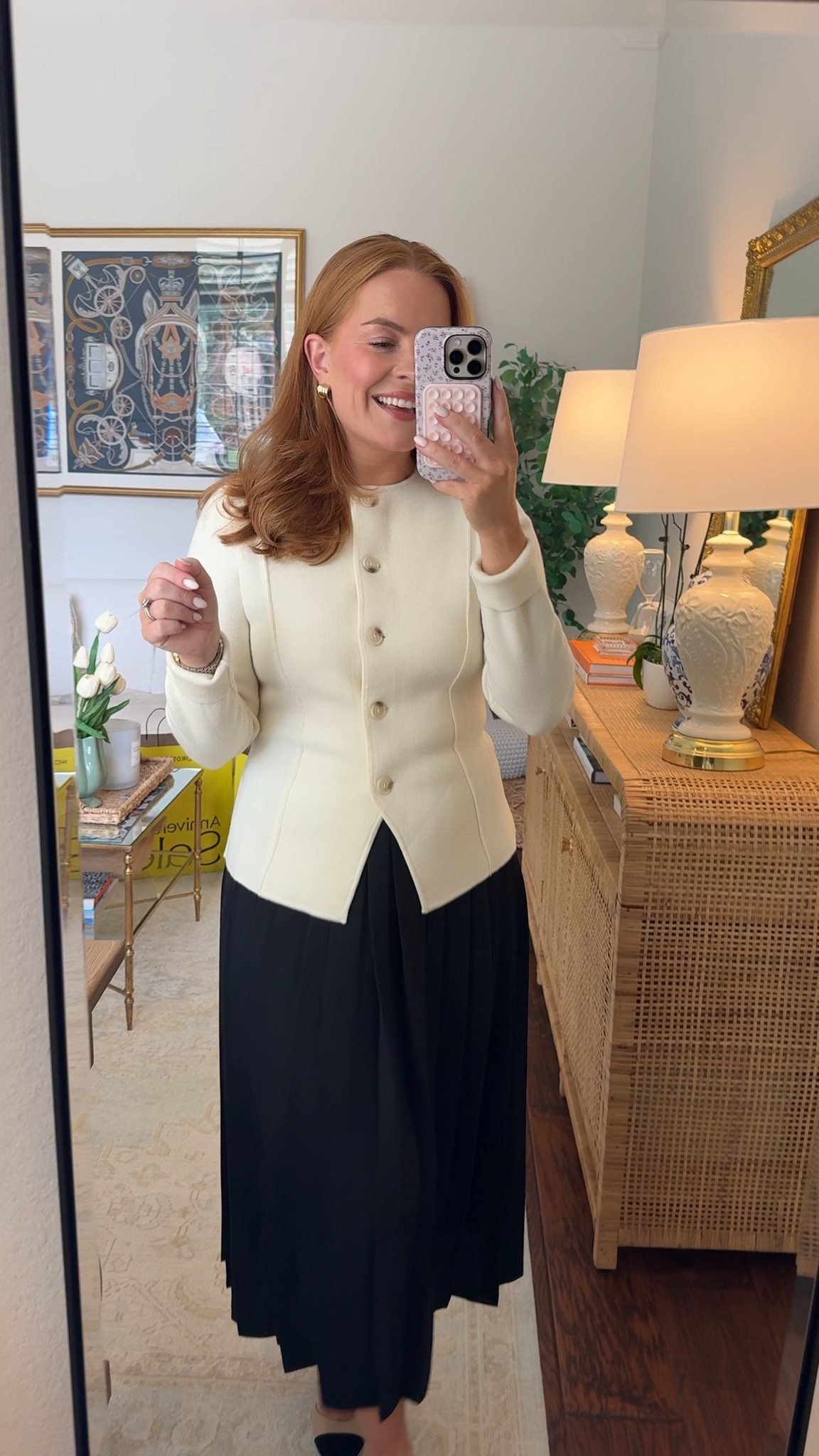 Nordstrom anniversary sale ends today! Prices will go up. These are the best pieces to grab for our work for the fall! I love the fitted feature of this button-down cardigan, and the pleated skirt is so dainty and a staple that you will keep in your closet all season long!

Women’s workwear, Nordstrom anniversary sale, NSALE, office outfit