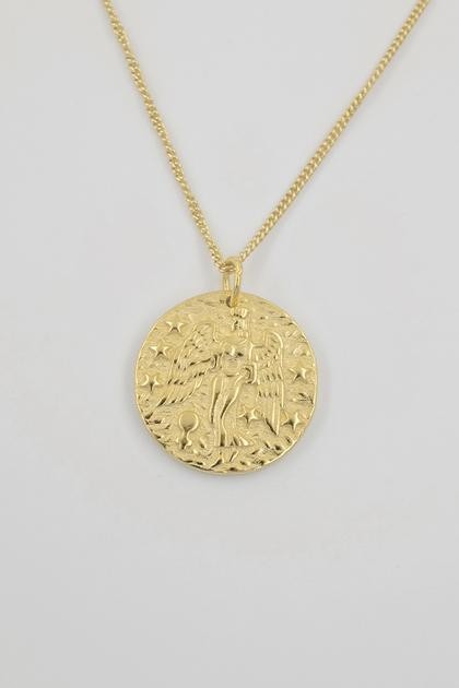 MARTHA 18K Gold Plated s925 Goddess Coin Necklace // 2 Lengths Available | J. Bubs