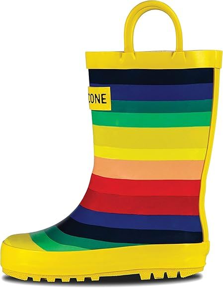 LONECONE Rain Boots with Easy-On Handles in Fun Patterns & Solid Colors for Toddlers and Kids | Amazon (US)