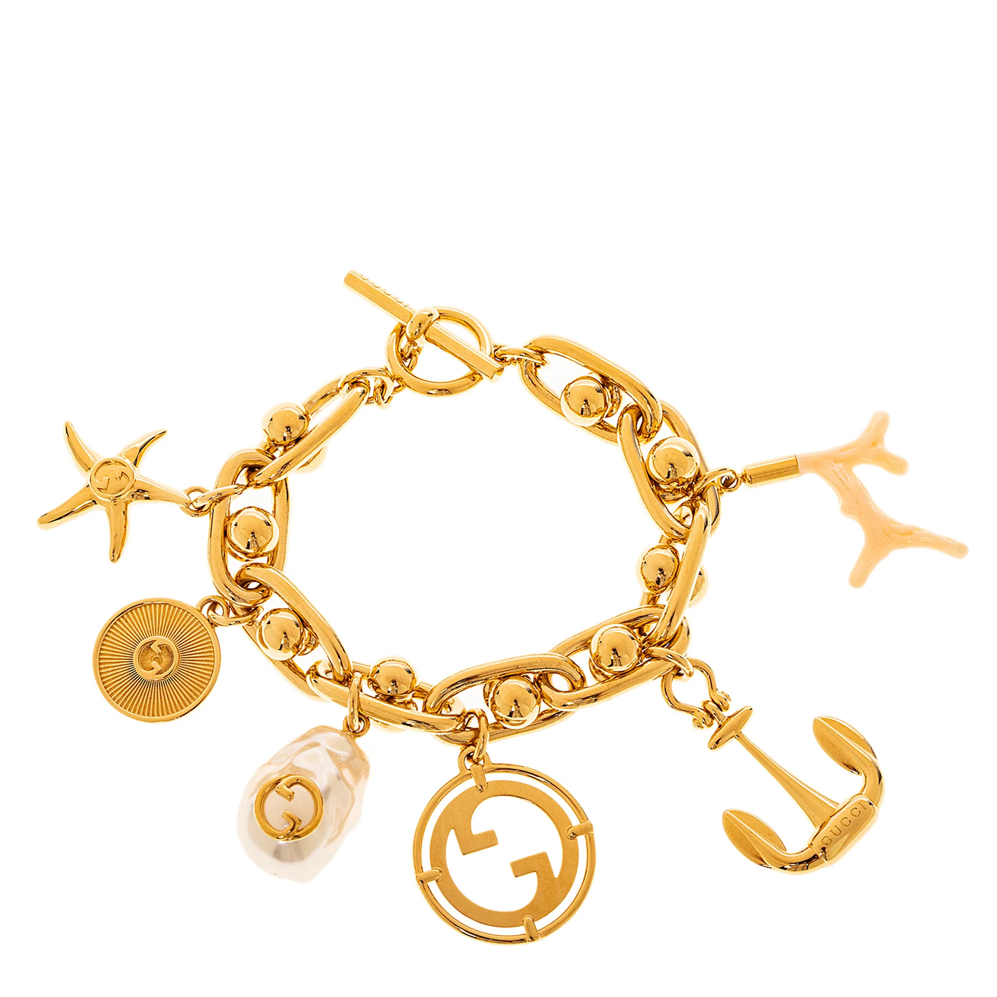 Gucci Sea Life Charm Bracelet with Resin Pearl - Overstock - 44270331 | Overstock