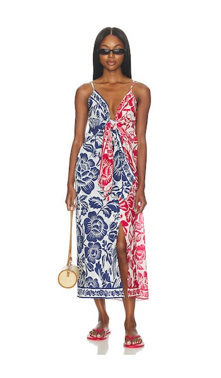 Cashew And Birds Long Dress in Red & Blue dress | spring blue dress | blue spring dress  | Revolve Clothing (Global)