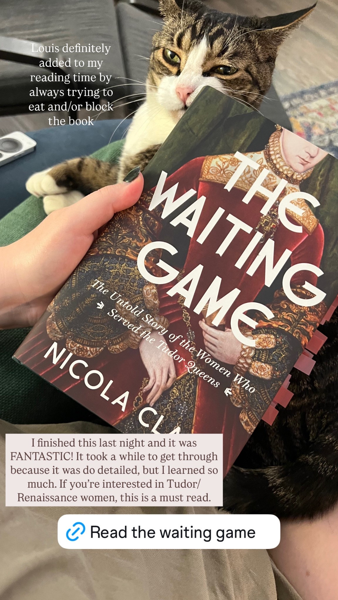 The Waiting Game by Nicola Clark - I finished this last night and it was FANTASTIC! It took a while to get through because it was do detailed, but I learned so much. If you’re interested in Tudor/Renaissance women, this is a must read. 

#LTKU #LTKFindsUnder50 #LTKHome