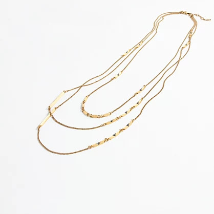Pav&eacute; droplet multi-strand necklace | J.Crew US