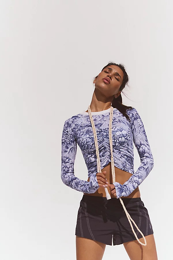 Tempo Ruched Printed Long Sleeve | Free People (Global - UK&FR Excluded)