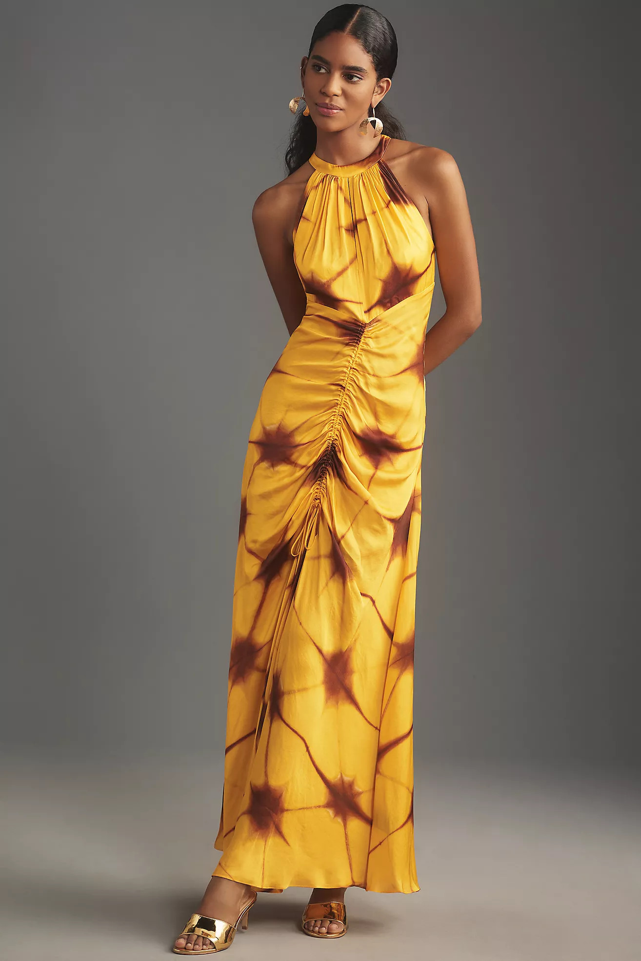 Atsu Halter Ruched Maxi Dress | Anthropologie (US)