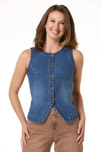 High Neck Denim Neck Vest | Cato Fashions