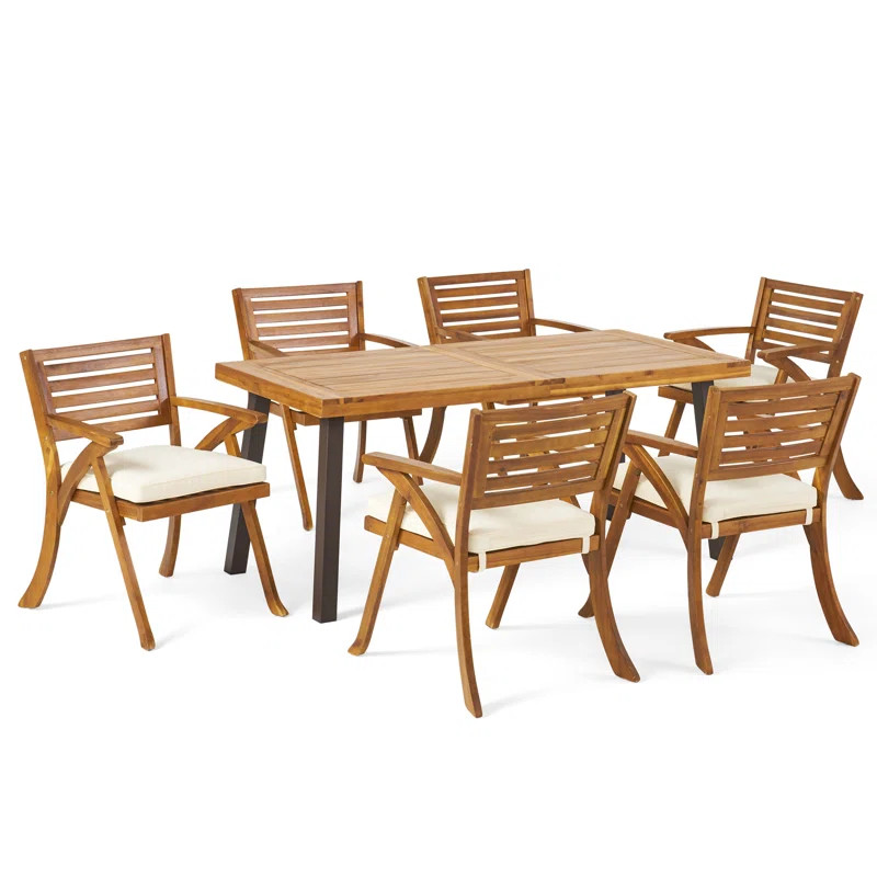 Rectangular 6 - Person Outdoor Dining Set with Cushions | Wayfair North America