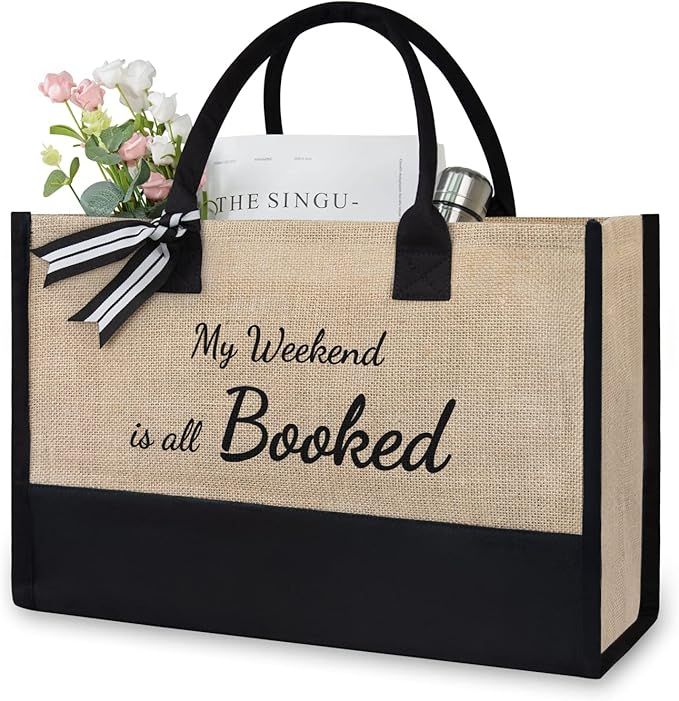 TOPDesign Cute Tote, Library School Jute/Canvas Bag, Personalized Birthday Gifts for Women Teens ... | Amazon (US)