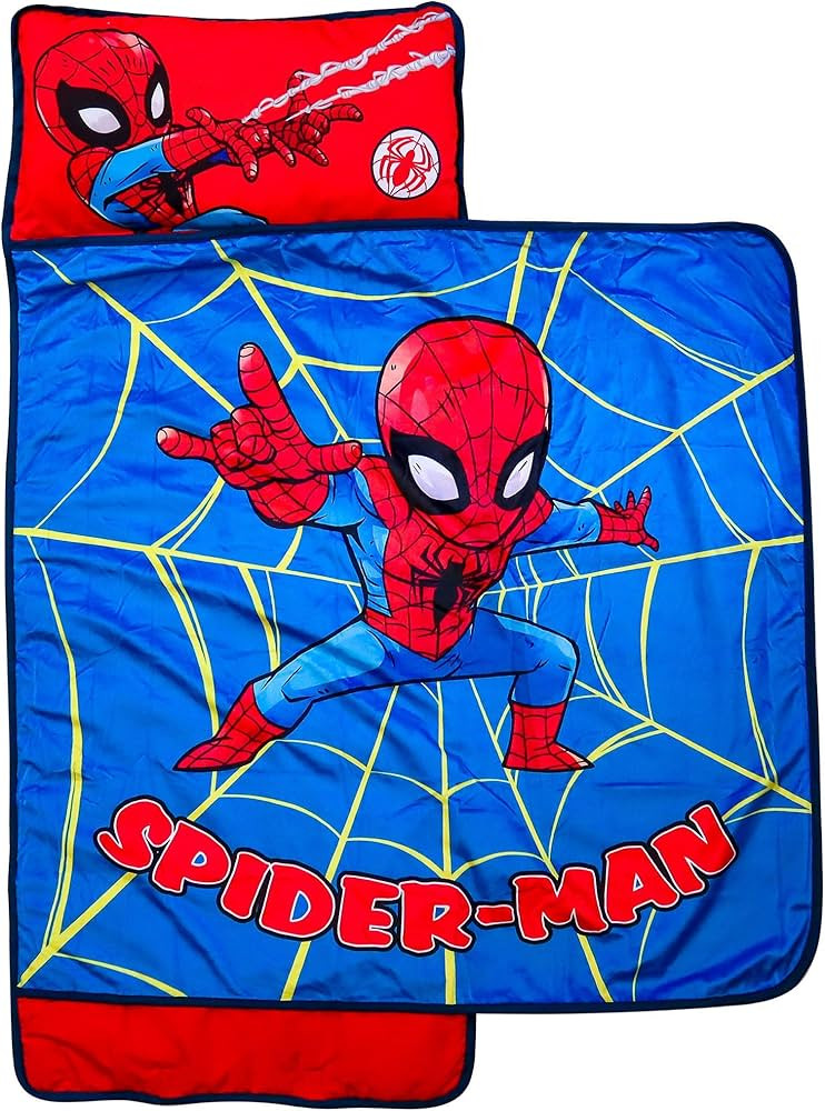 Jay Franco Marvel Super Hero Adventures Spidey Action Nap Mat - Built-in Pillow and Blanket Featu... | Amazon (US)