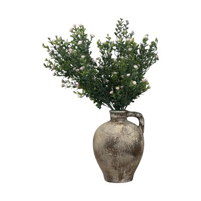 Slickblue Rustic Brown Terracotta Vase 8.5" Ceramic Decorative Jar for Table Centerpiece or Mantel | Target