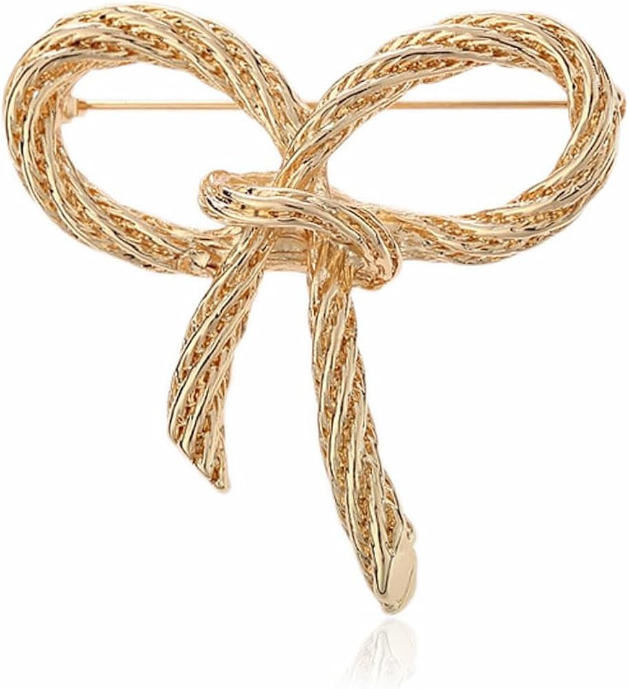 Gold Bow Brooches Shawl Pin for Women Trendy Designer Christmas Bow Tie Statement Brooch Minimali... | Amazon (US)