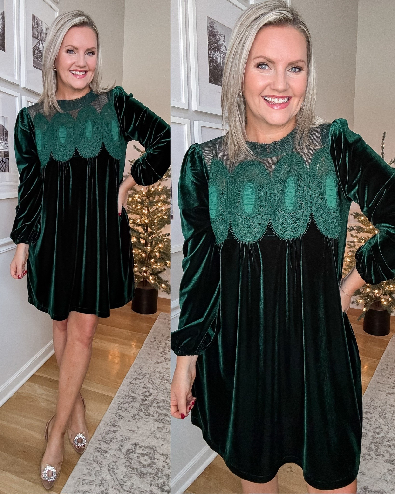This look for less dress from Amazon would be great to dress up for a holiday party or even church services. Comes in lots of color options, but I love the emerald green for the holidays. 
Christmas dress Holiday dress Holiday style 

#LTKSeasonal #LTKHoliday #LTKStyleTip