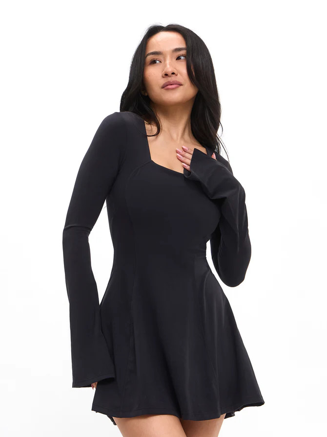 Poshknit Hourglass Dress - Onyx Black | Buffbunny