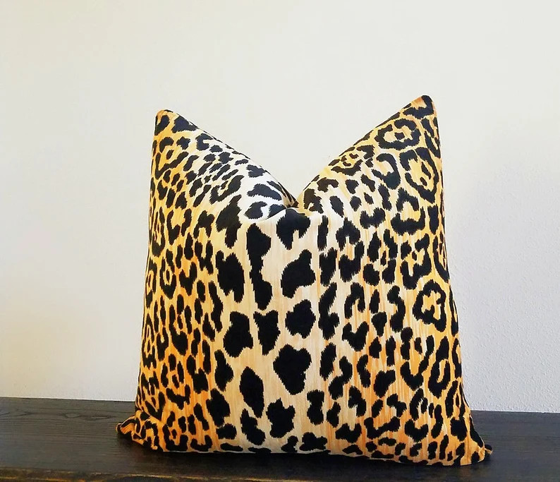 Leopard Velvet Pillow Cover, Animal Print Pillow Cover, All Sizes Available, Throw Pillow Cover, ... | Etsy (US)