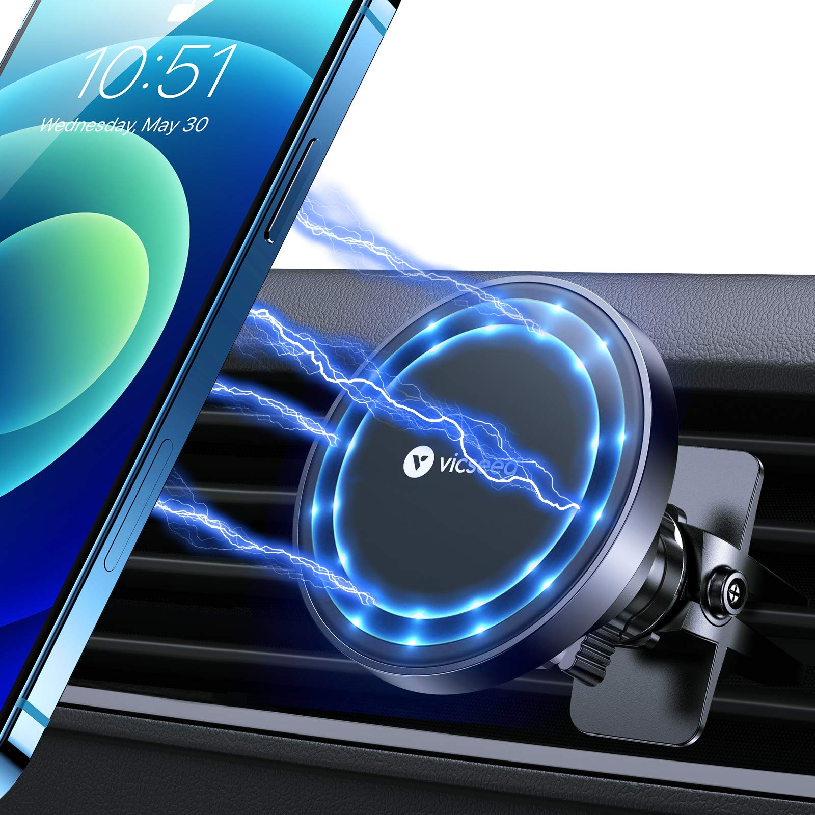 VICSEED for MagSafe Car Mount [Upgraded Strongest Magnet Power] Magnetic Phone Holder for Car Ven... | Amazon (US)